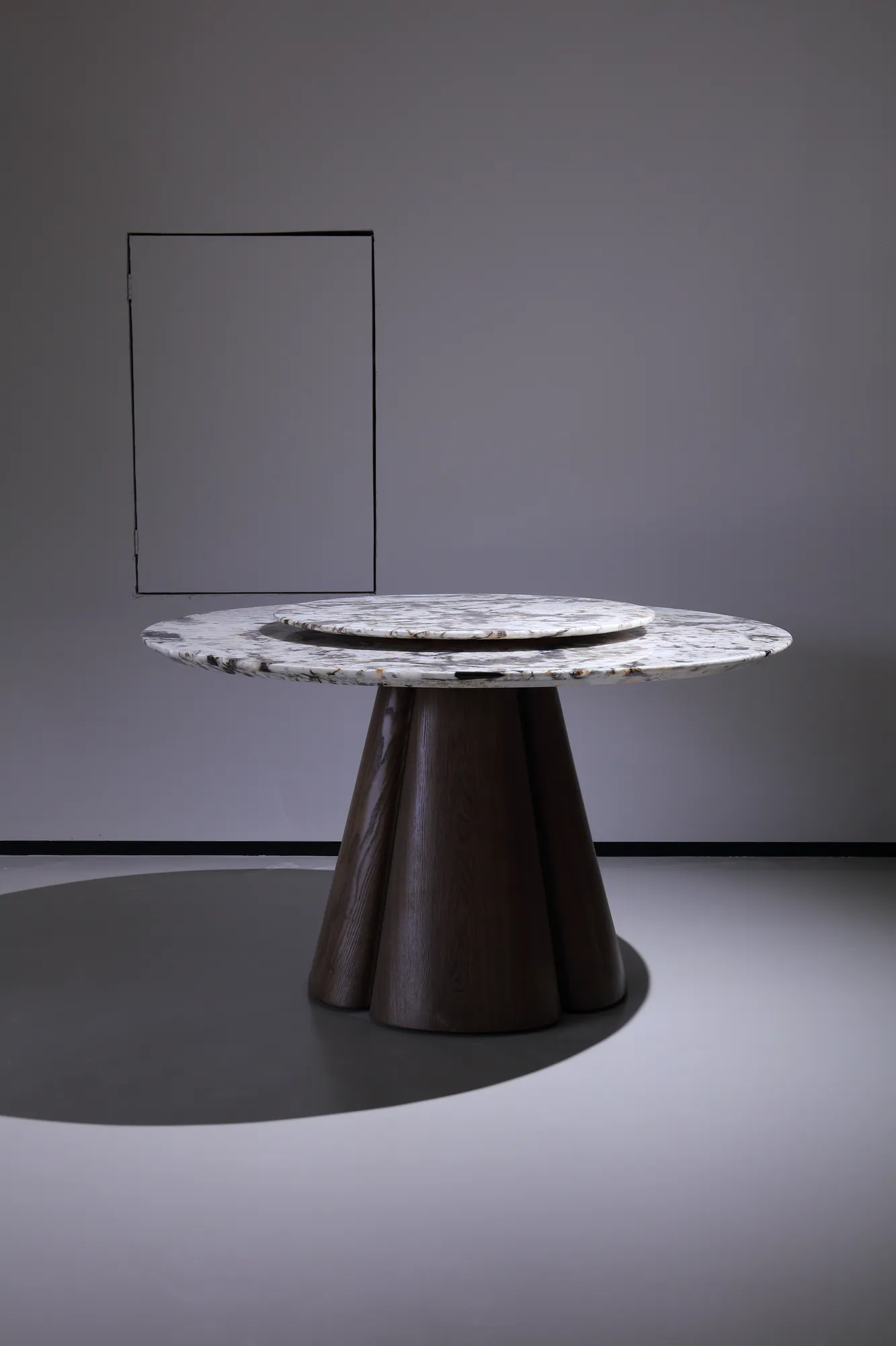 Snow Mountain Blue Round Dining Table - full product view